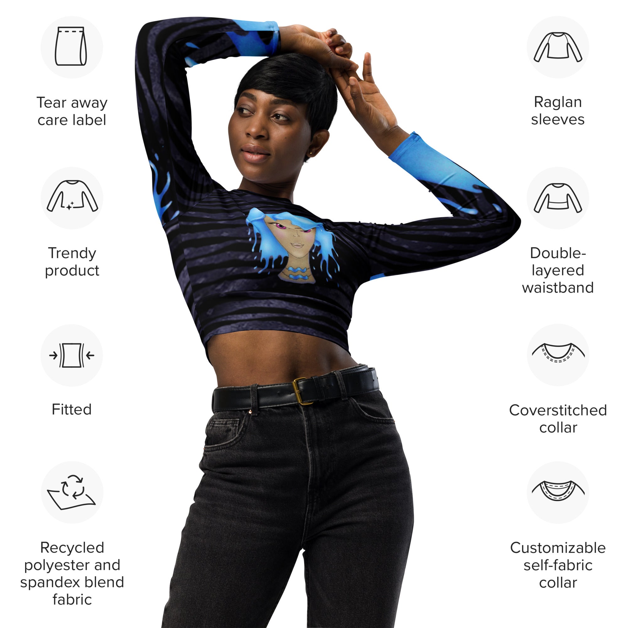 acquarius-cropped-gym-long-sleeved-girls-top-black-zodiac-art-cosmic-aqua-wickedyo2